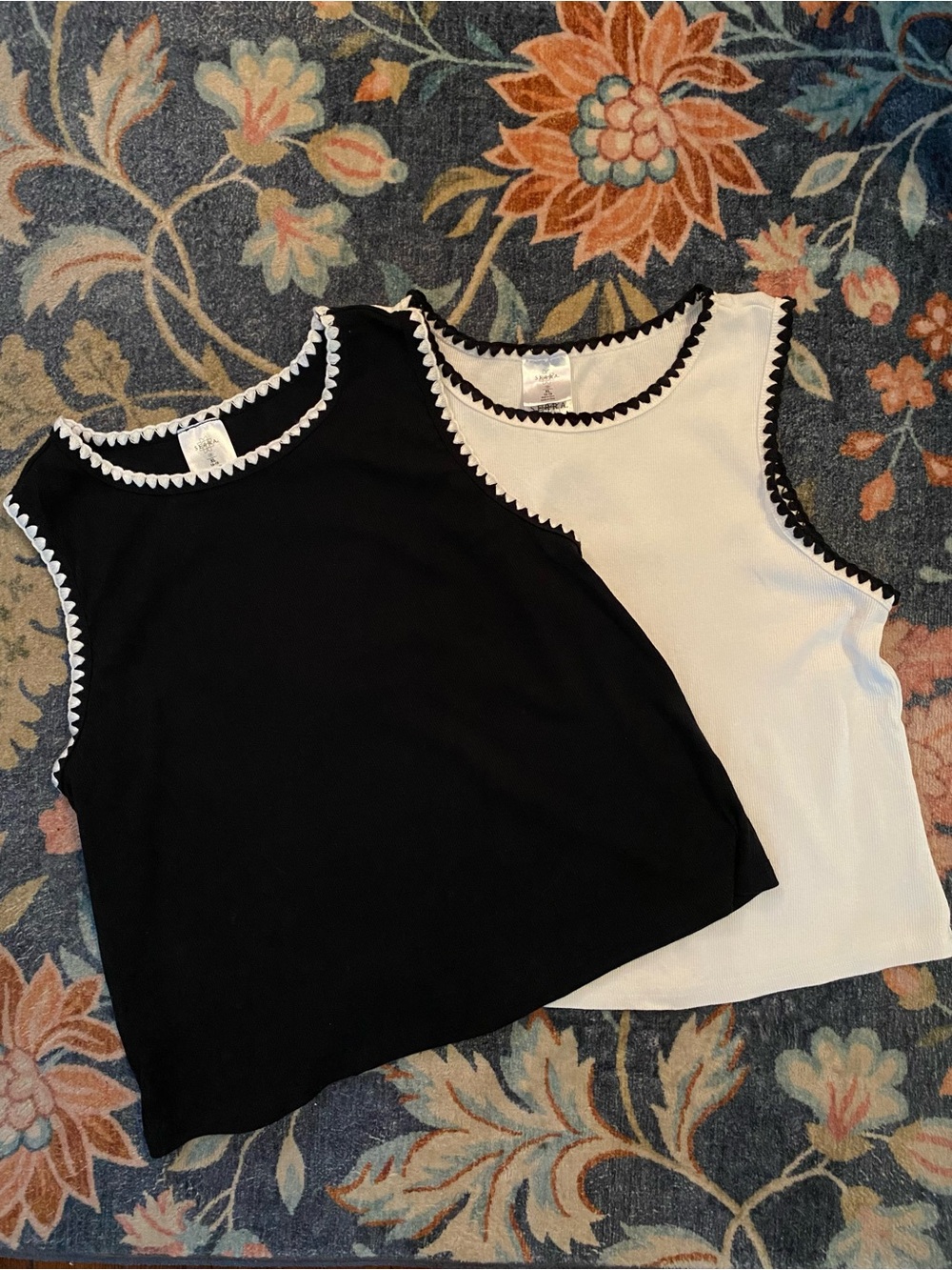 Pair of Scalloped Edge Tank Tops